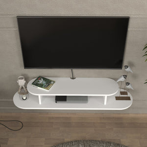 TV állvány falra Targema 120x30x16 cm fehér [en.casa]