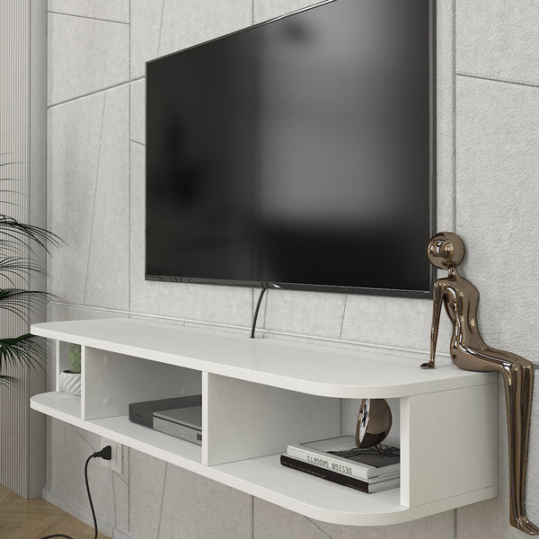 TV állvány falra Oundsvas 120x30x19 cm fehér [en.casa]