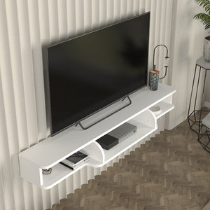 TV állvány falra Aar 135x30x16 cm fehér [en.casa]