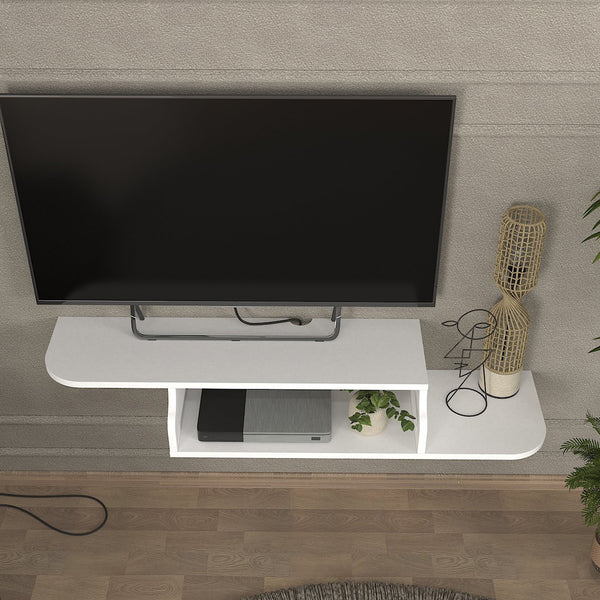 TV állvány falra Kershaby 120x30x19 cm fehér [en.casa]