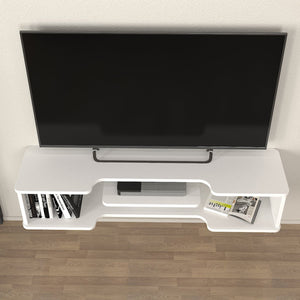 Falra szerelhető TV állvány Yrela 120x30x26 cm fehér [en.casa]