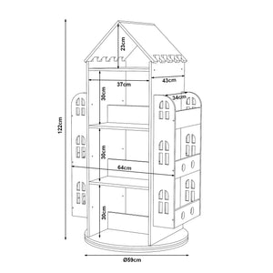 Forgatható gyerekpolc Sanköre 122x64x43 cm fenyőfa natúr [en.casa]