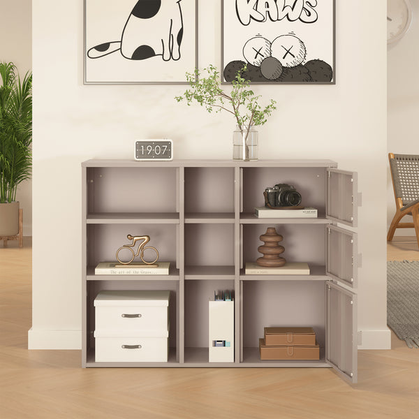 Irodai szekrény Kliri acél 100x32x81 cm teveszín [en.casa]