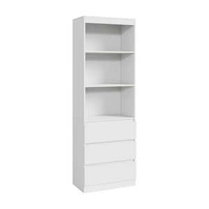 Könyvespolc Les 3 fiókkal 180x60x35 cm fehér [en.casa]