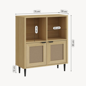 Komód Lukhomso 85x75x30 cm tölgyfa hatású [en.casa]