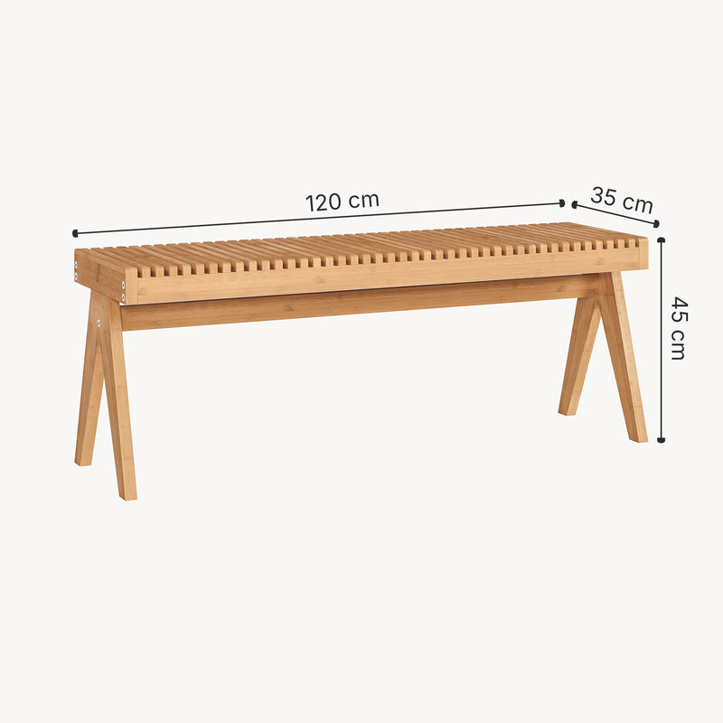 Méretrajz Ülőpad Lasdarvoo 120x35x45 cm bambusz natúr [en.casa]