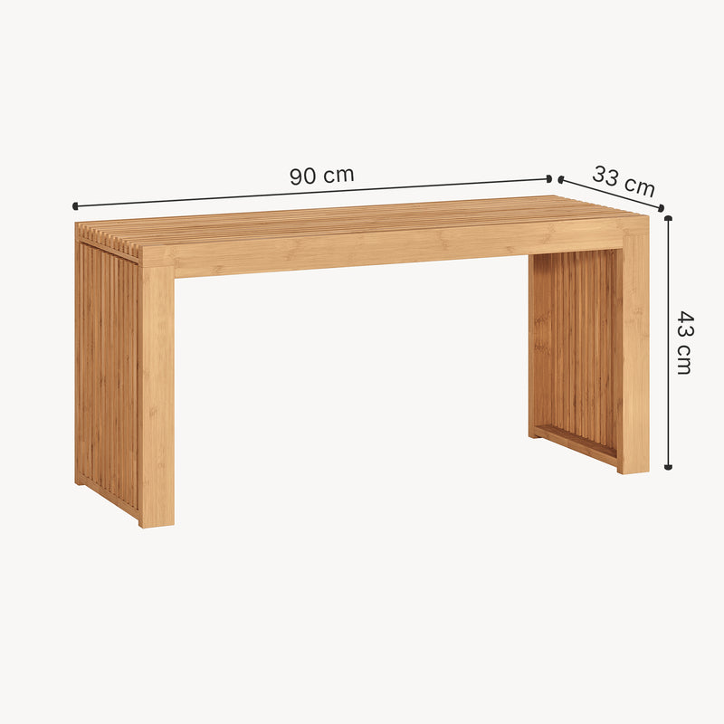 Méretrajz Cipőtartó pad Korjad 90x33x43 cm bambusz [en.casa]