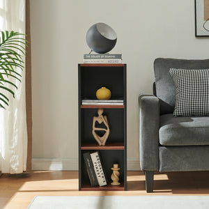 Könyvespolc Trond 80x30x23 cm fekete/diófa hatású [en.casa]