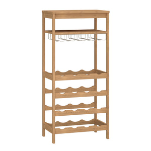 Borospolc Fillby 100x47x29 cm Bambusz Természetes [en.casa]