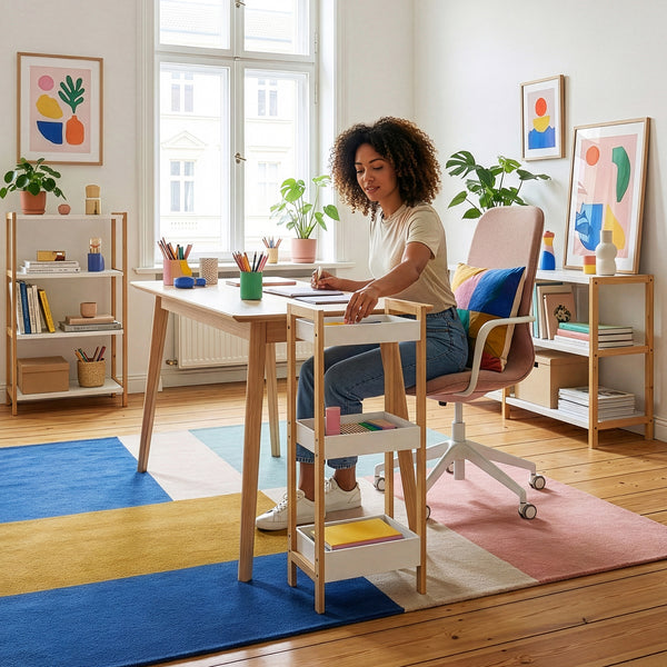 Fürdőszobai polc Anun 3 szinttel 75x28x20 cm bambusz természetes/fehér [en.casa]