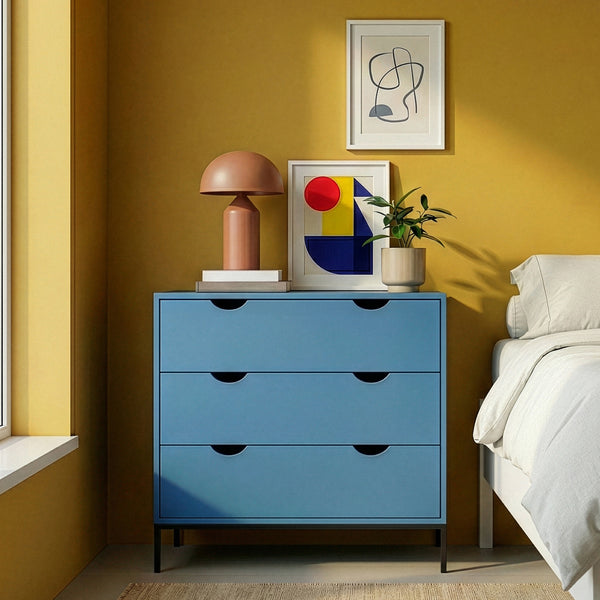 Komód Colwyn 78x80x40 cm Kék [en.casa]