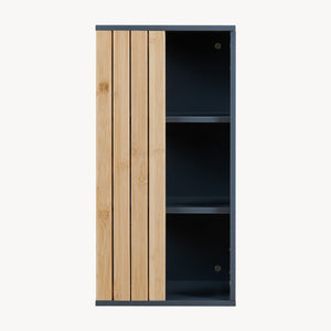 Fürdőszobai fali szekrény Svanes 60x30x20 cm sötétszürke/natúr [en.casa]