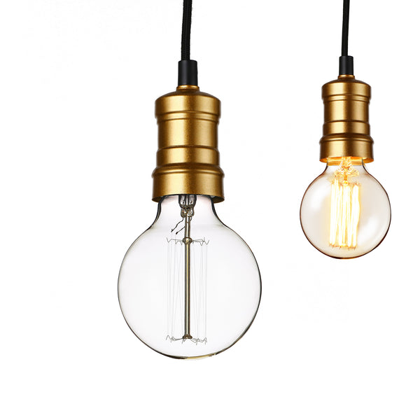 [lux.pro] Függőlámpa retró design függeszték Ljubljana 10 cm mennyezeti lámpa fém fekete/arany