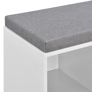 Cipőtartó pad 103x30x48 cm fehér/szürke [en.casa]