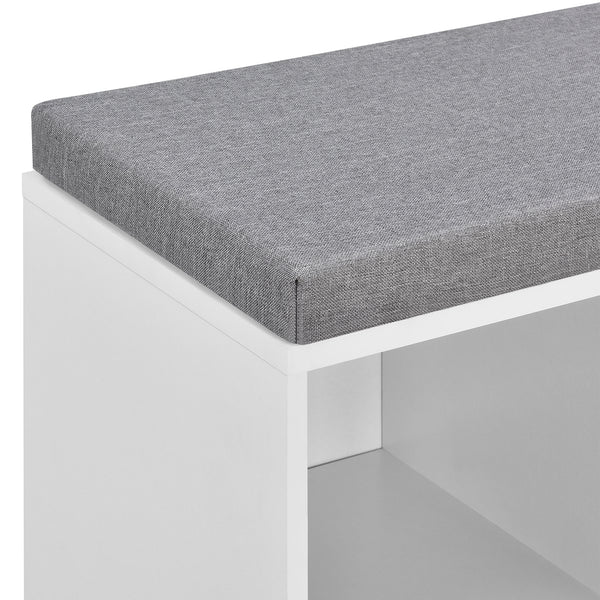 Cipőtartó pad 103x30x48 cm fehér/szürke [en.casa]