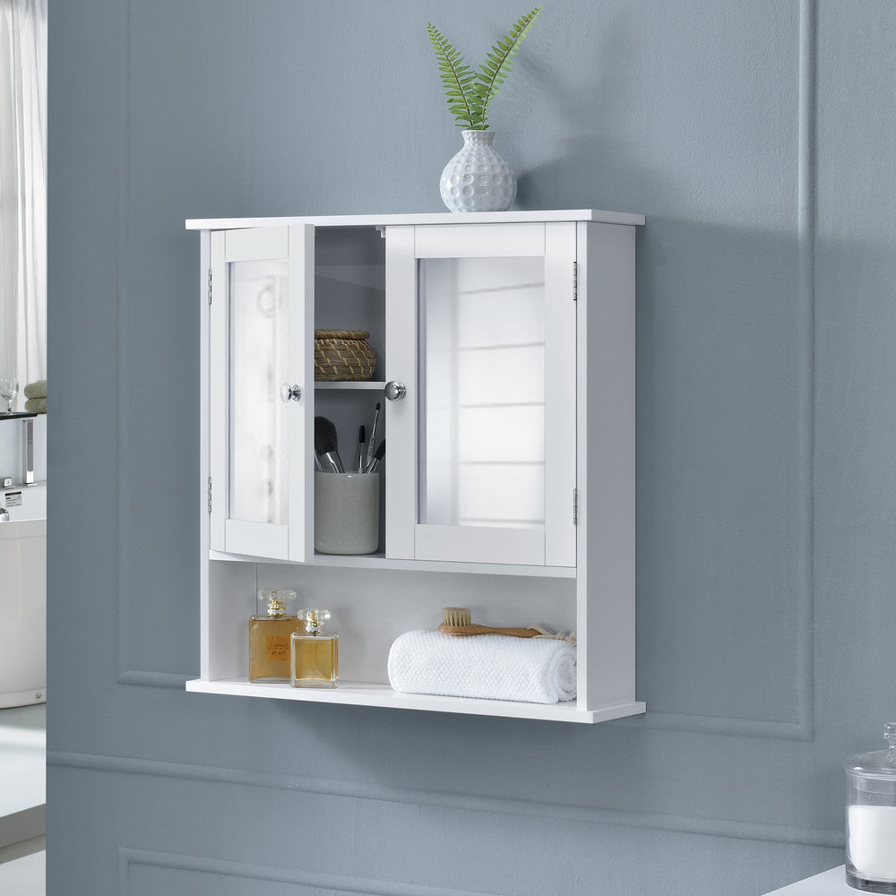 Fürdőszobaszekrény Locust 58x56x13 cm fehér [en.casa] - premiumXL