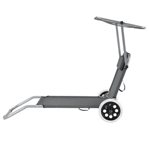 Napozóágy napellenzővel és görgőkkel két darabos szett sötétszürke [casa.pro]