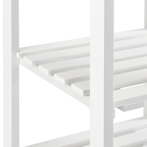 Gurulós konyhai zsúrkocsi ABNI-7905 egy fiókkal és 3 polccal fehér/natúr fa [en.casa]