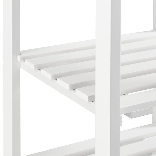 Gurulós konyhai zsúrkocsi ABNI-7905 egy fiókkal és 3 polccal fehér/natúr fa [en.casa]