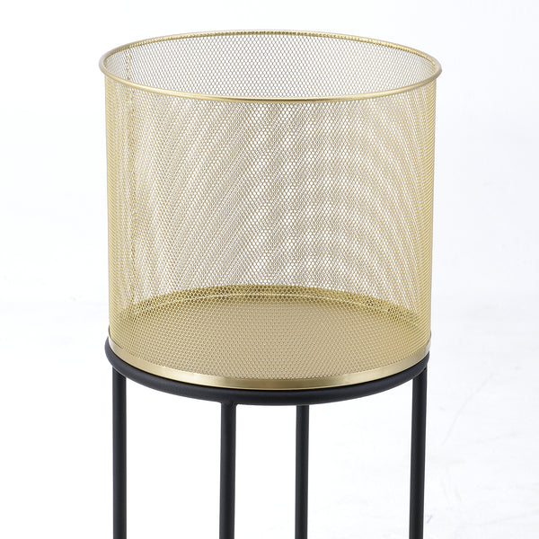 Növénytartó Manhay 2db-os szett különböző méretű fém fekete-arany [en.casa]