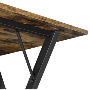 Étkezőasztal Arboga 4 személyes asztal stílusos és időtálló120 x 60 x 75 cm vas/forgácslap fekete/sötét fa-hatású [en.casa]® 