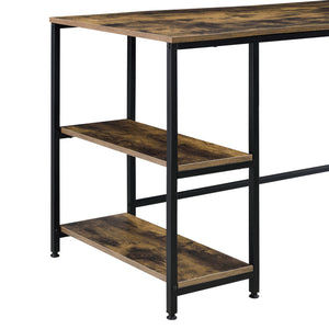 Íróasztal Vilhelmina 2 polcokkal fekete/sötét fa [en.casa]