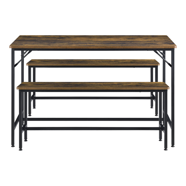 Étkezőgarnitúra Pajala asztal két paddal szettben [en.casa]  