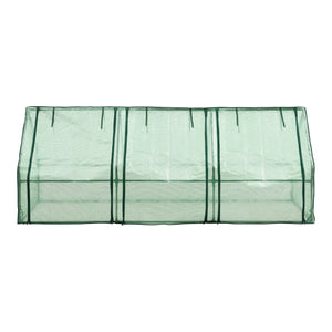Mini fóliasátor Höflein 240x90x90 cm acél váz/polietilén hálós fólia zöld [en.casa]