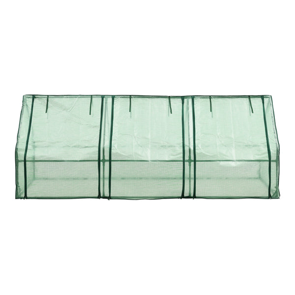 Mini fóliasátor Höflein 240x90x90 cm acél váz/polietilén hálós fólia zöld [en.casa]