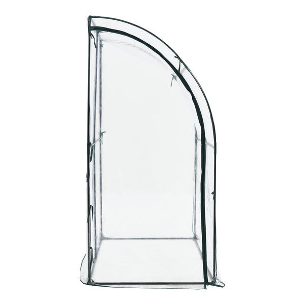 Falhoz helyezhető fóliasátor Juta 100x200x215 cm acél/PVC áttetsző [en.casa]