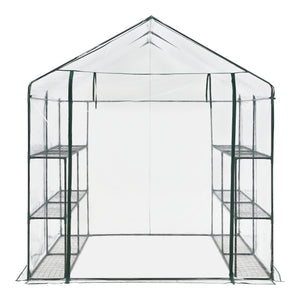 Fóliasátor Grünau 200 x 200 x 220 cm acél PVC fólia átlátszó [en.casa]