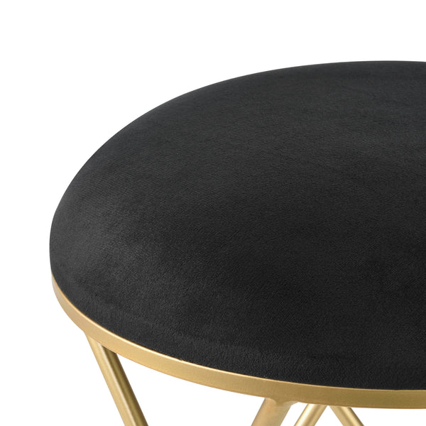 Ülőke párnázott ülőfelülettel Katrineholm 44 x 35 cm fekete/sárgaréz színű [en.casa]