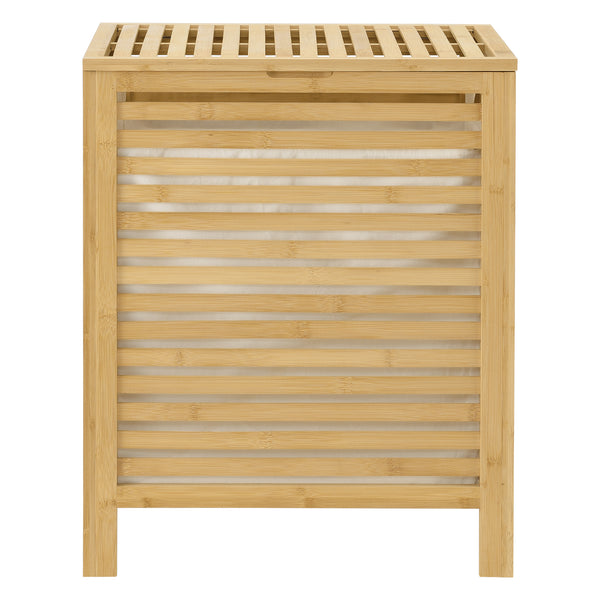Szennyestartó bambusz kosár kivehető ruhás zsákkal Skövde kb.65 liter fa/bézs [en.casa]