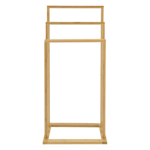 Bambusz törölközőtartó állvány 3 rúddal 82 cm Rana natúr [en.casa]