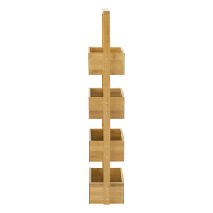 Bambusz háztartási polc 4 tárolórekesszel 88 cm Bardu natúr [en.casa]
