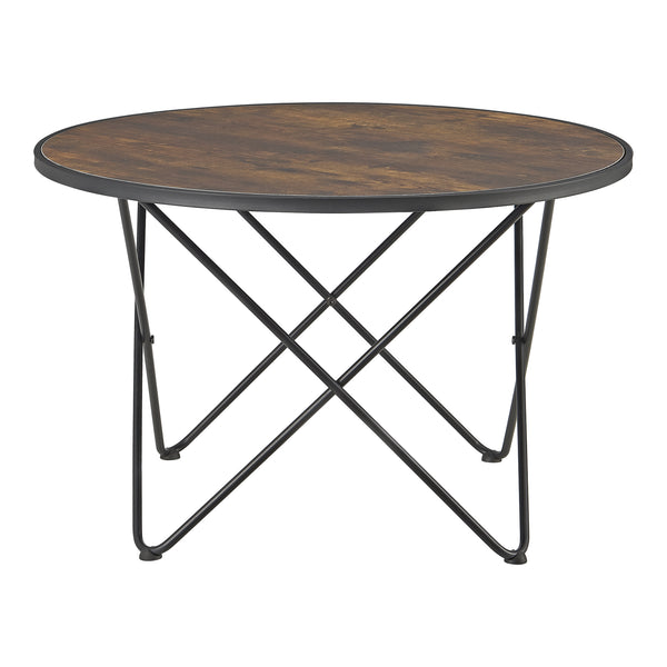 Dohányzóasztal Goskamark 80 x 50 cm acél/forgácslap fa-hatású, sötét árnyalat [en.casa]