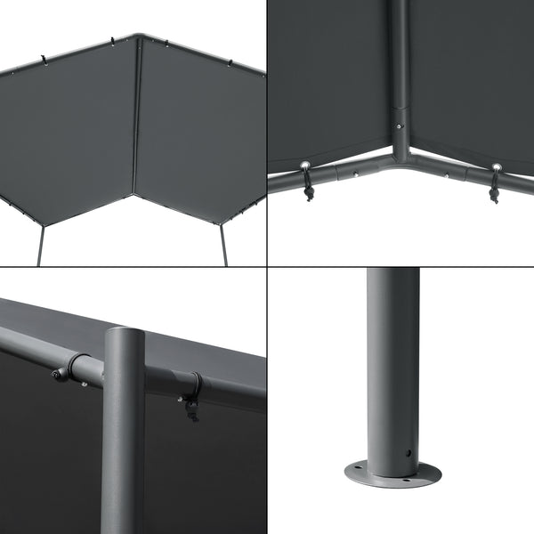 Kerti pavilon Dogliola 400 x 350 x 258 cm fém/poliészter PU-bevonattal [en.casa]