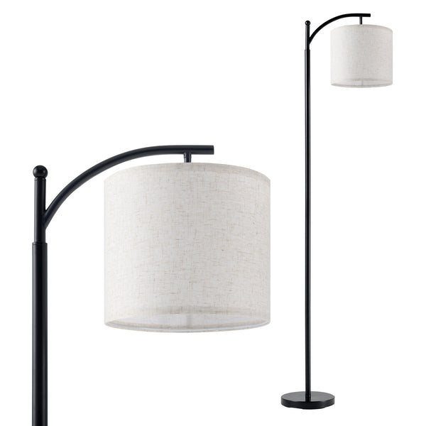 Állólámpa Coventry 1 x E27, max. 60W fém/poliészter fekete/bézs 180 cm [lux.pro] 