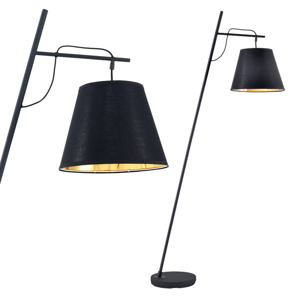 Állólámpa Nottingham 1 x E27 max. 60W fém/textil fekete [lux.pro] 