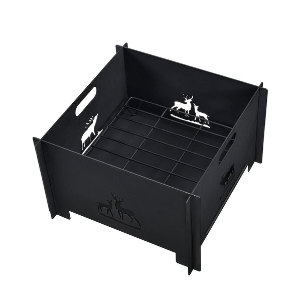 Kerti tűzrakóhely Etnedal 25 x 40 x 40 cm fém fekete [casa.pro]