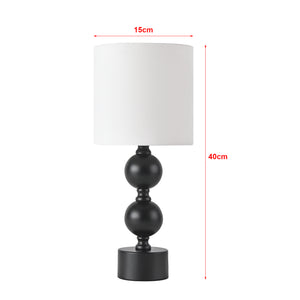 Asztali lámpa Wrexham 1 x E14 max. 40W fém poliészter fekete fehér [lux.pro] 