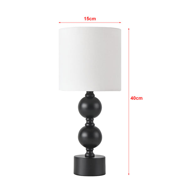 Asztali lámpa Wrexham 1 x E14 max. 40W fém poliészter fekete fehér [lux.pro] 