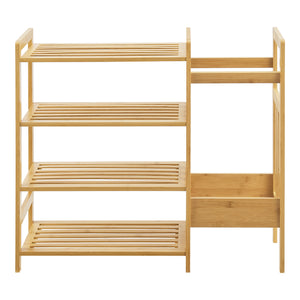 Helytakarékos cipőtároló 4 polccal és az oldalsó tároló résszel Eckerö [en.casa] 