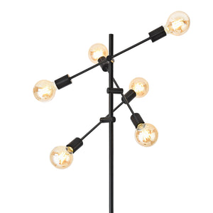 Állólámpa Craigavon 154 cm Fekete 6 x E27 max. 60W [lux.pro] 