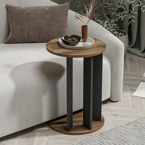 Mellékasztal Frederiksberg 64x34 cm diófa hatás / antracit [en.casa]