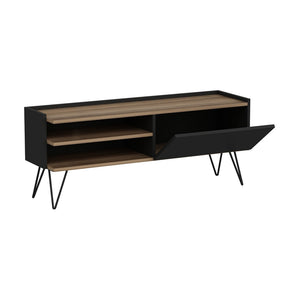 TV-állvány Dronninglund 50x124x37 cm fekete fa hatású [en.casa] 