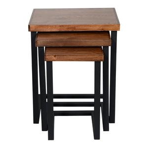 Rørvig asztalkészlet 3 darabos, fenyőfa, pácolt [en.casa]