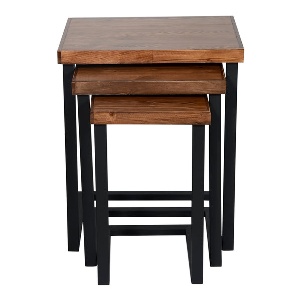 Rørvig asztalkészlet 3 darabos, fenyőfa, pácolt [en.casa]