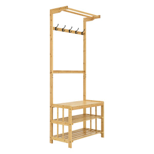 Ruhatartóállvány Tornio bambusz natúr [en.casa] 