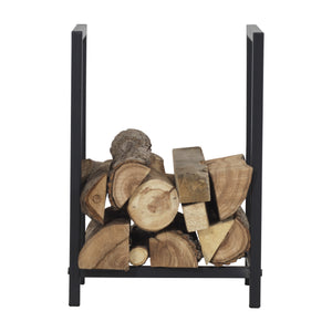 Tűzifa állvány Torsås 40x30x50 cm acél fekete [en.casa] 